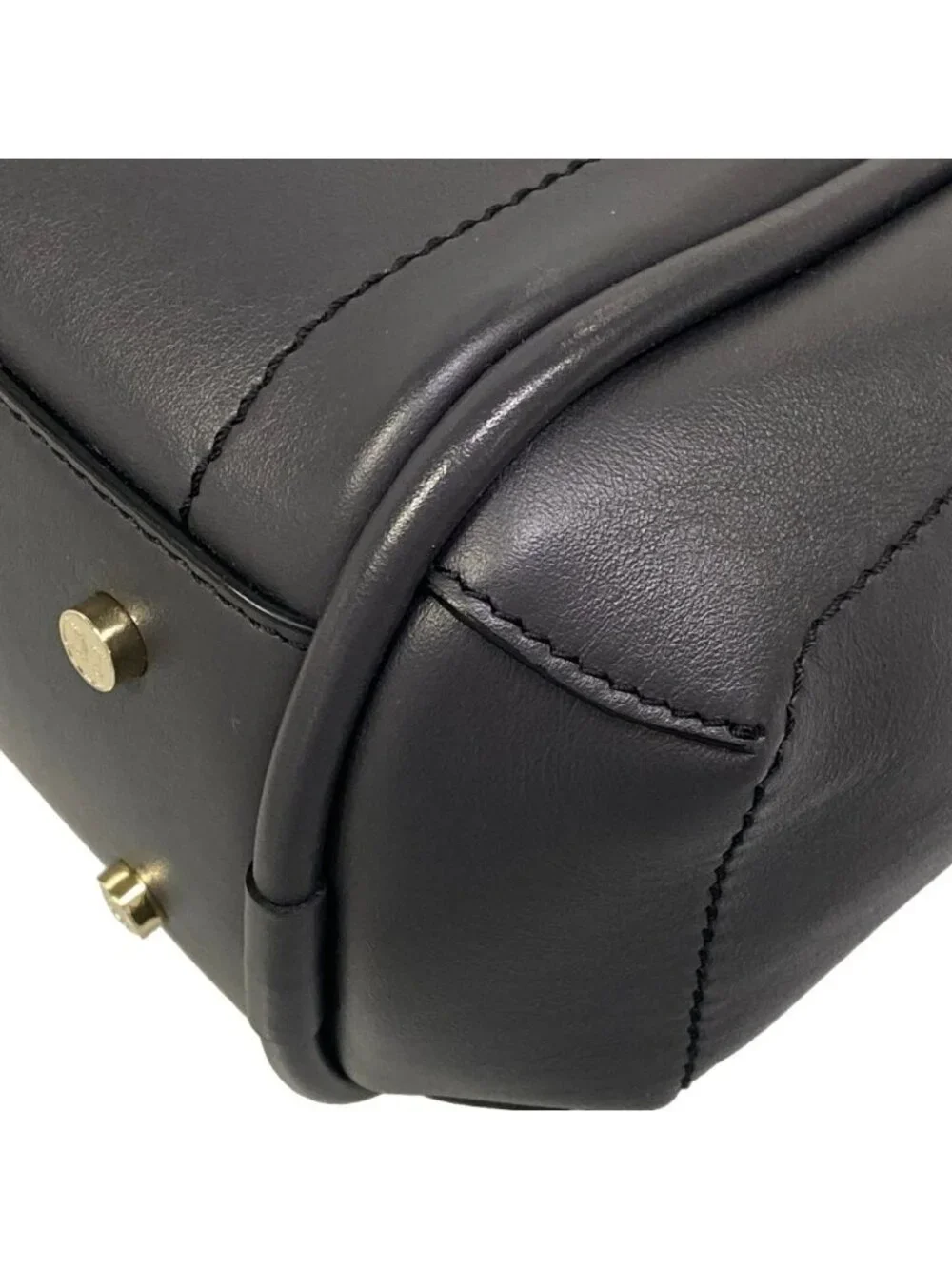 Max Mara Tote Bag Extra Small Leather Marine Dark Gray
